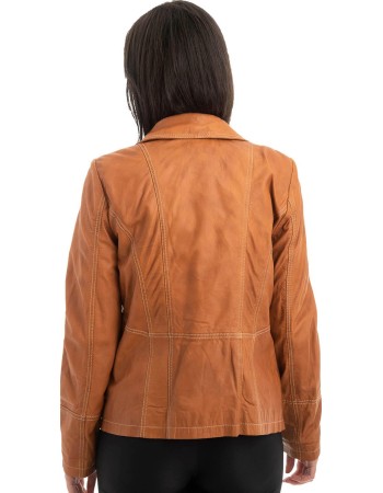 Γνήσιο Γυναικέιο Δερμάτινο Μπουφάν - H57