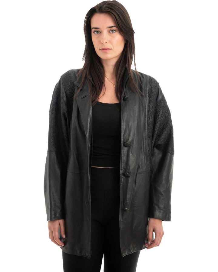 Γνήσιο Γυναικέιο Δερμάτινο Μπουφάν - H58