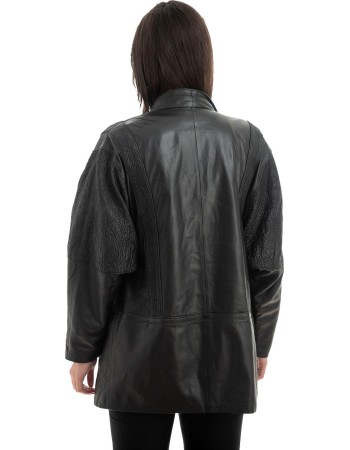 Γνήσιο Γυναικέιο Δερμάτινο Μπουφάν - H58