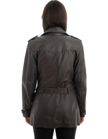 Γνήσιο Γυναικέιο Δερμάτινο Παλτό - H59