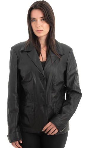 Γνήσιο Γυναικέιο Δερμάτινο Σακάκι - H62