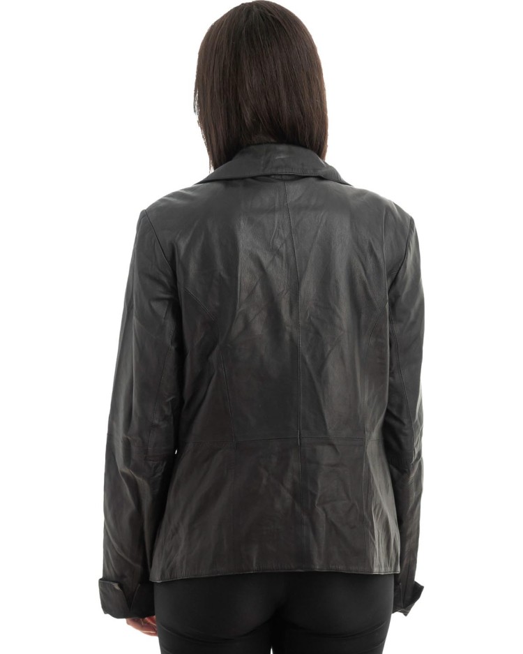 Γνήσιο Γυναικέιο Δερμάτινο Σακάκι - H62