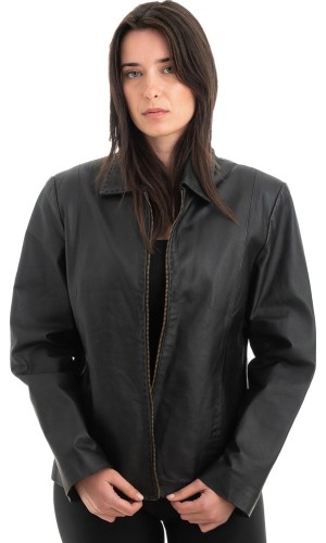 Γνήσιο Γυναικέιο Δερμάτινο Μπουφάν - H63