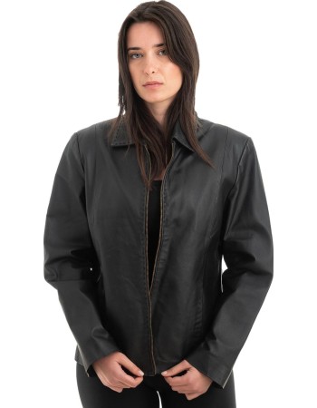 Γνήσιο Γυναικέιο Δερμάτινο Μπουφάν - H63