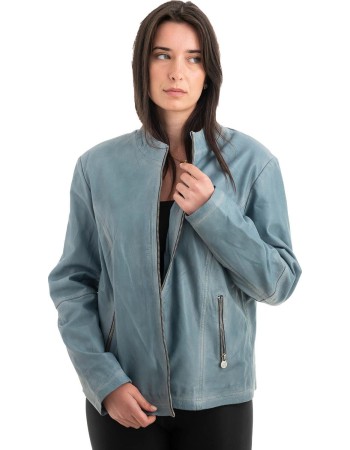 Γνήσιο Γυναικέιο Δερμάτινο Μπουφάν - H64