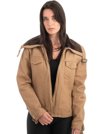 Γνήσιο Γυναικέιο Δερμάτινο Μπουφάν - H66