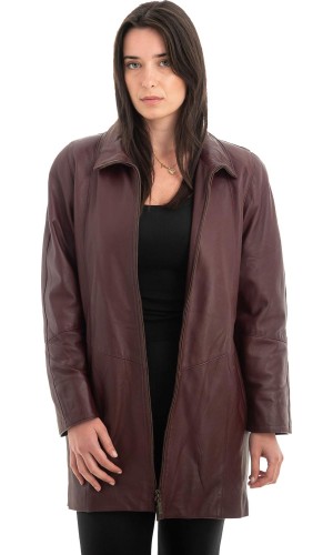 Γνήσιο Γυναικέιο Δερμάτινο Μπουφάν - H67