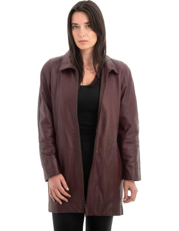 Γνήσιο Γυναικέιο Δερμάτινο Μπουφάν - H67