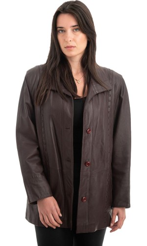 Γνήσιο Γυναικέιο Δερμάτινο Σακάκι - H68