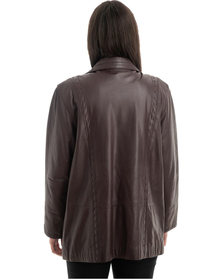 Γνήσιο Γυναικέιο Δερμάτινο Σακάκι - H68