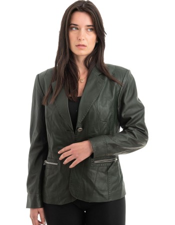 Γνήσιο Γυναικέιο Δερμάτινο Σακάκι - H69