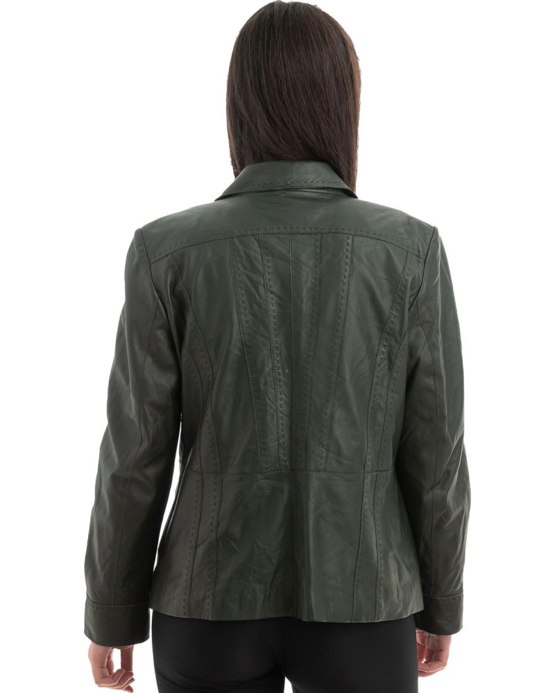 Γνήσιο Γυναικέιο Δερμάτινο Σακάκι - H69