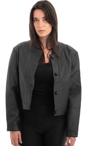 Γνήσιο Γυναικέιο Δερμάτινο Μπουφάν - H70