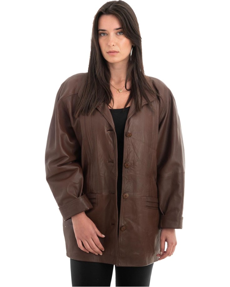 Γνήσιο Γυναικέιο Δερμάτινο Σακάκι - H71