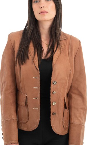 Γνήσιο Γυναικέιο Δερμάτινο Σακάκι - H72