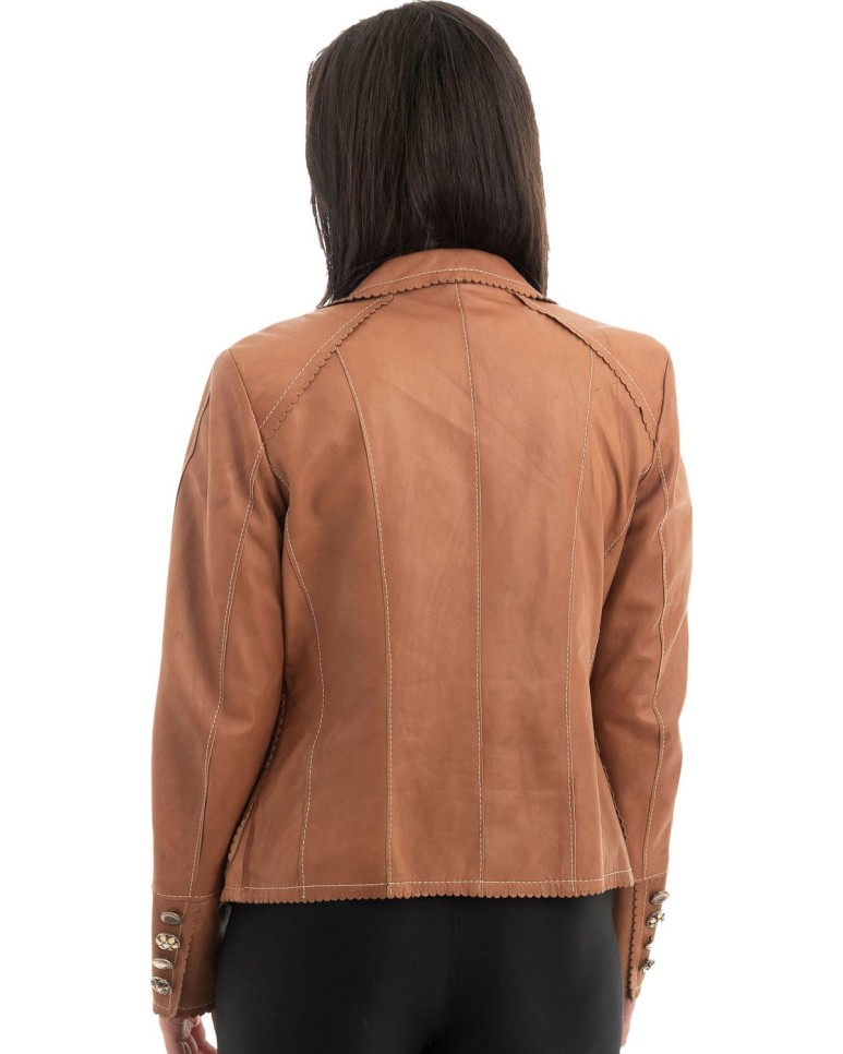 Γνήσιο Γυναικέιο Δερμάτινο Σακάκι - H72