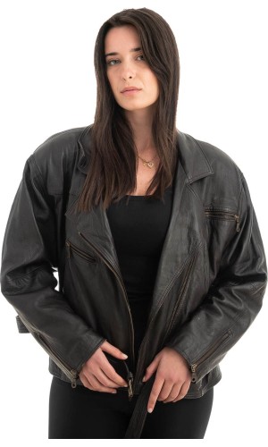 Γνήσιο Γυναικέιο Δερμάτινο Μπουφάν - H73