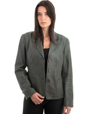 Γνήσιο Γυναικέιο Δερμάτινο Σακάκι - H74