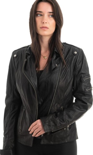 Γνήσιο Γυναικέιο Δερμάτινο Μπουφάν - H75