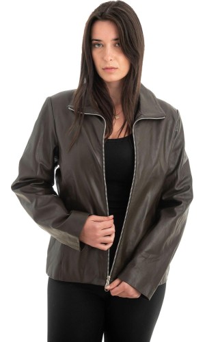 Γνήσιο Γυναικέιο Δερμάτινο Μπουφάν - H76