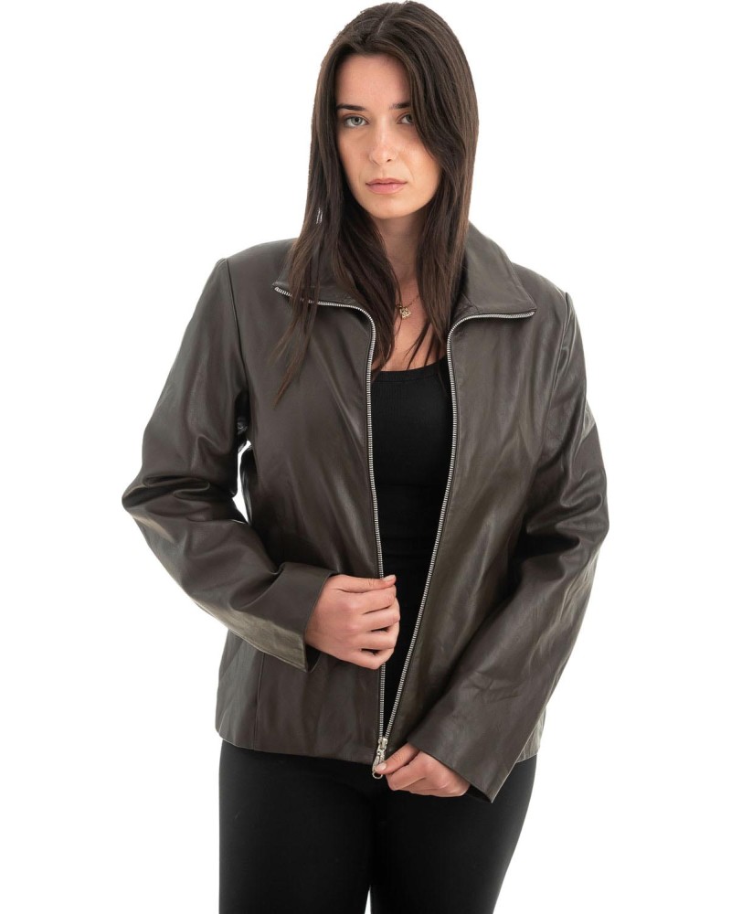 Γνήσιο Γυναικέιο Δερμάτινο Μπουφάν - H76