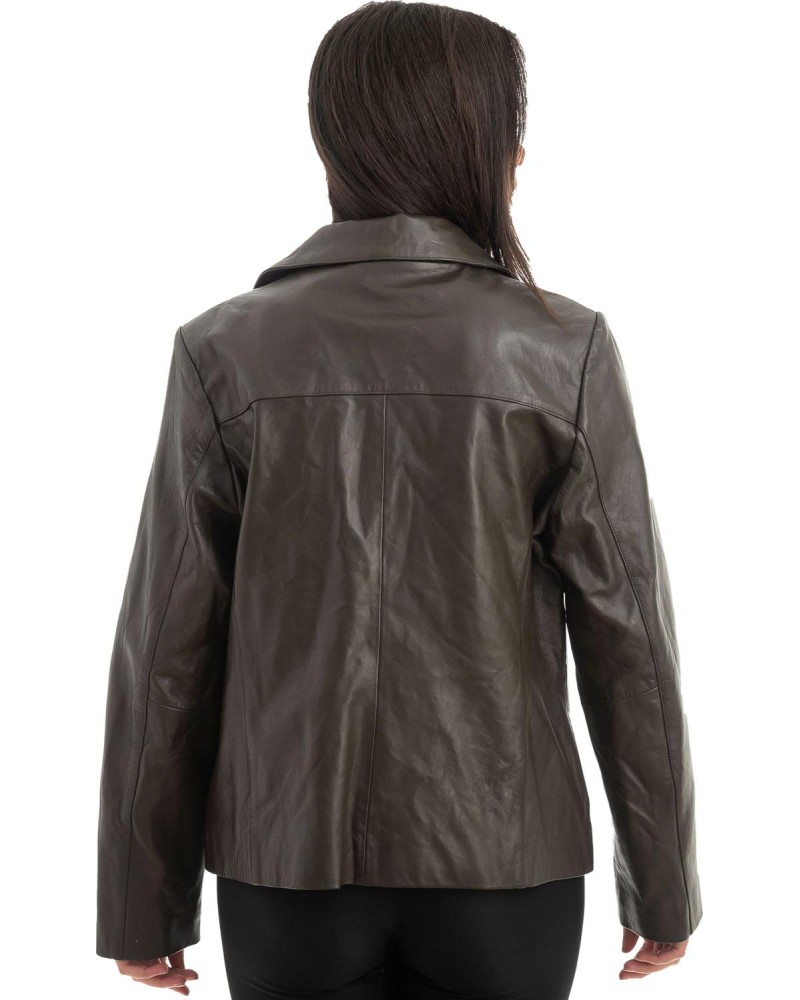 Γνήσιο Γυναικέιο Δερμάτινο Μπουφάν - H76