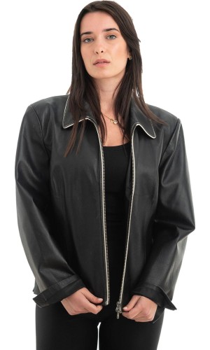 Γνήσιο Γυναικέιο Δερμάτινο Μπουφάν - H78