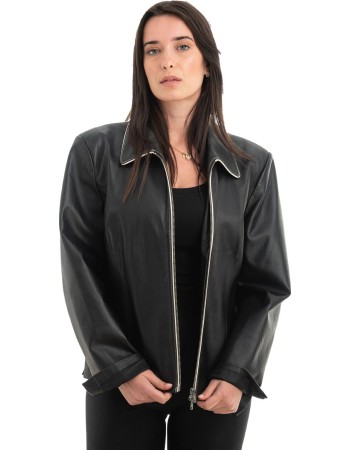 Γνήσιο Γυναικέιο Δερμάτινο Μπουφάν - H78