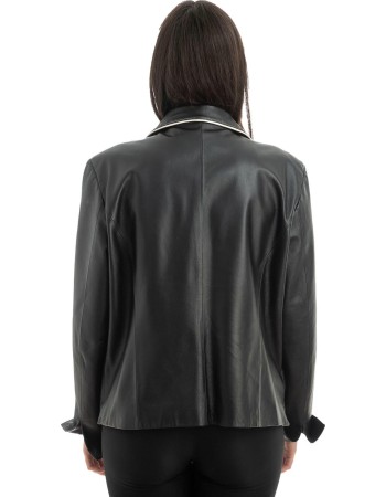 Γνήσιο Γυναικέιο Δερμάτινο Μπουφάν - H78