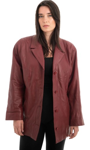 Γνήσιο Γυναικέιο Δερμάτινο Σακάκι - H79