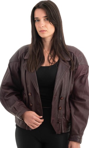 Γνήσιο Γυναικέιο Δερμάτινο Μπουφάν - H81