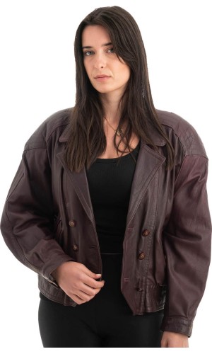 Γνήσιο Γυναικέιο Δερμάτινο Μπουφάν - H81