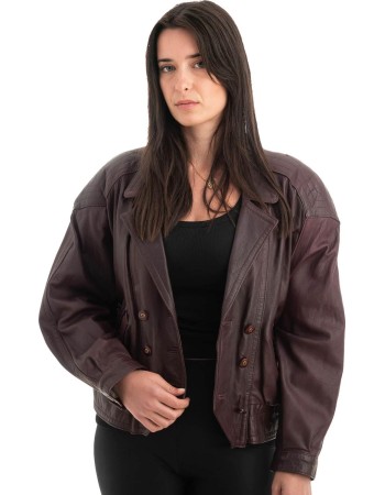 Γνήσιο Γυναικέιο Δερμάτινο Μπουφάν - H81