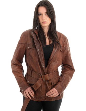 Γνήσιο Γυναικέιο Δερμάτινο Μπουφάν - H82