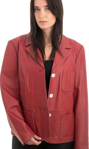 Γνήσιο Γυναικέιο Δερμάτινο Σακάκι - H83