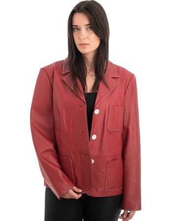 Γνήσιο Γυναικέιο Δερμάτινο Σακάκι - H83