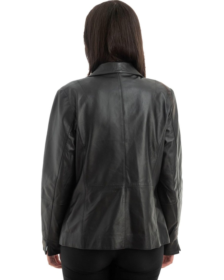 Γνήσιο Γυναικέιο Δερμάτινο Σακάκι - H85