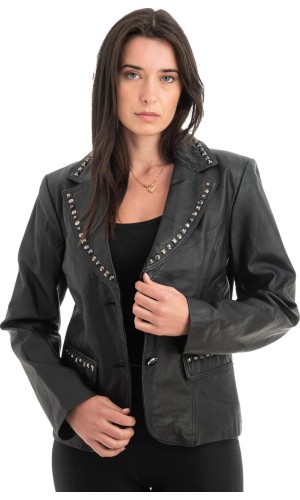 Γνήσιο Γυναικέιο Δερμάτινο Σακάκι - H89