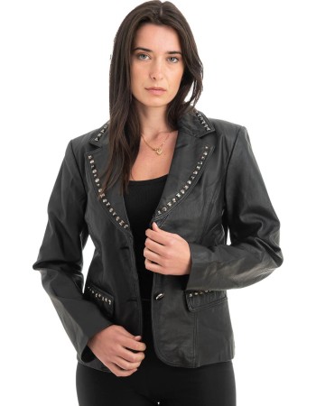Γνήσιο Γυναικέιο Δερμάτινο Σακάκι - H89