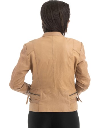 Γνήσιο Γυναικέιο Δερμάτινο Μπουφάν - H91