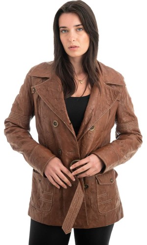 Γνήσιο Γυναικέιο Δερμάτινο Σακάκι - H92