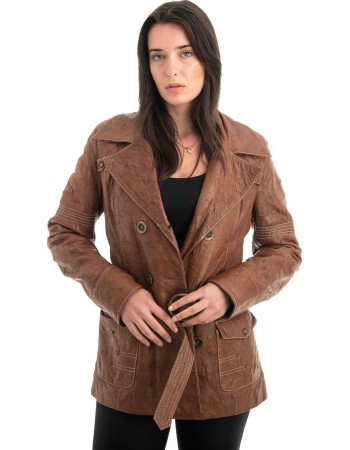 Γνήσιο Γυναικέιο Δερμάτινο Σακάκι - H92