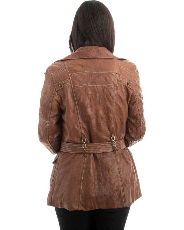 Γνήσιο Γυναικέιο Δερμάτινο Σακάκι - H92