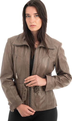 Γνήσιο Γυναικέιο Δερμάτινο Μπουφάν - H93