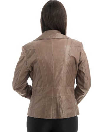 Γνήσιο Γυναικέιο Δερμάτινο Μπουφάν - H93