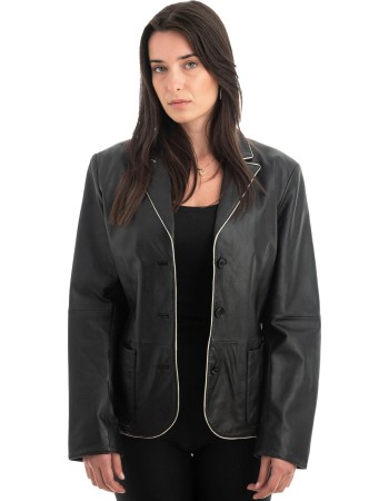 Γνήσιο Γυναικέιο Δερμάτινο Σακάκι - H96