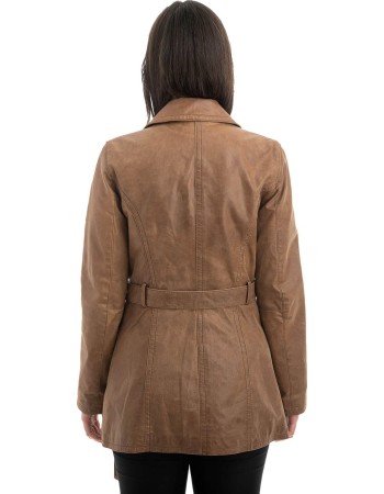 Γνήσιο Γυναικέιο Δερμάτινο Παλτό - H97