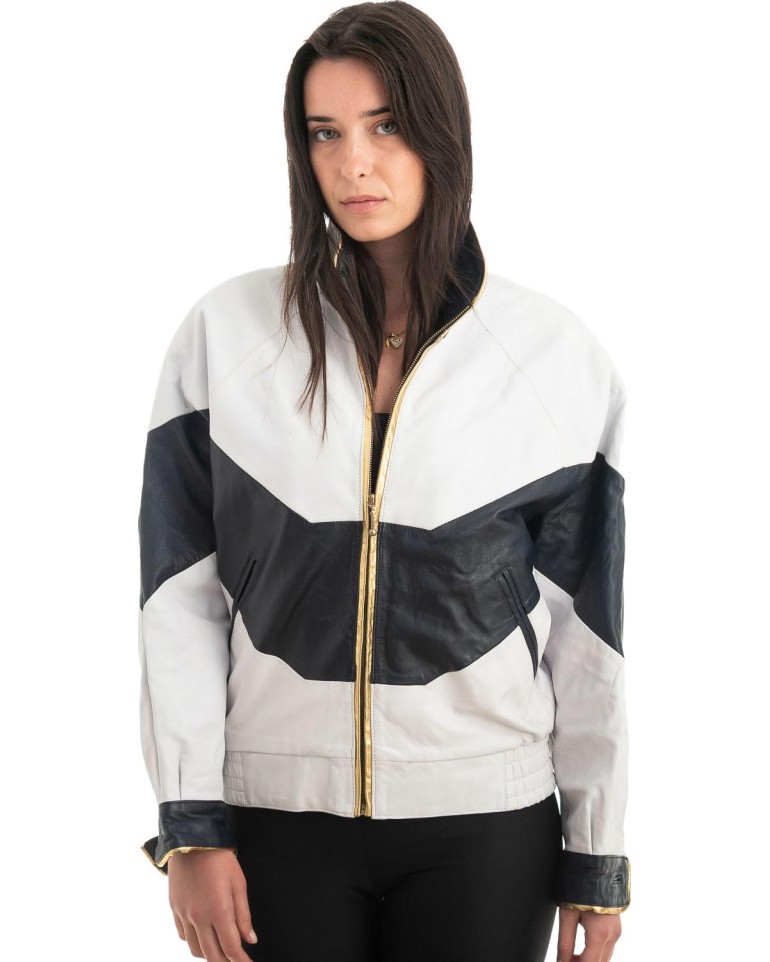 Γνήσιο Γυναικέιο Δερμάτινο Μπουφάν - H98