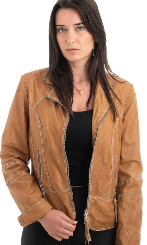 Γνήσιο Γυναικέιο Δερμάτινο Μπουφάν - H99