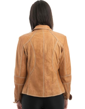 Γνήσιο Γυναικέιο Δερμάτινο Μπουφάν - H99